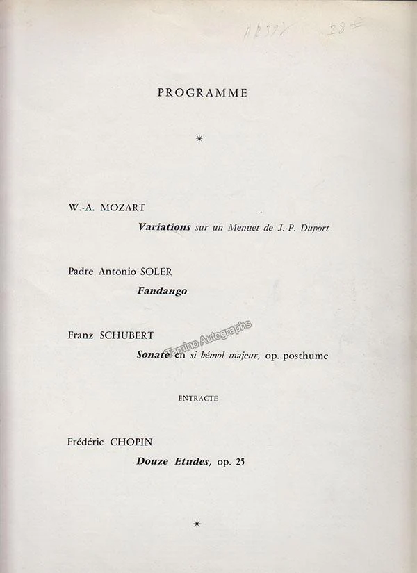 Magaloff, Nikita - Signed Program Paris 1964 - Image 3