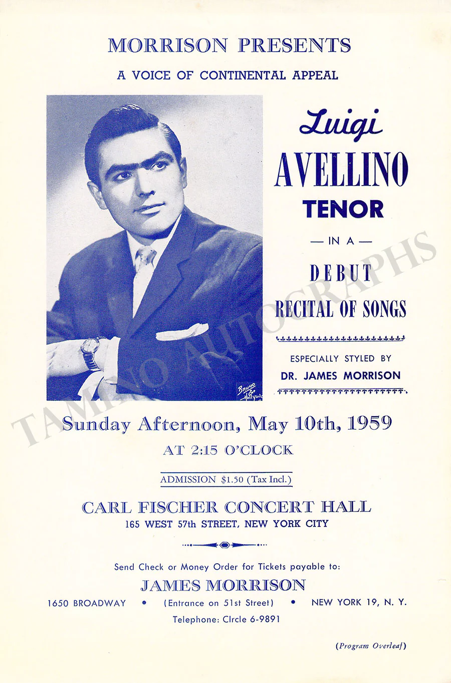 Male Singers - Collection of 90+ Playbills, Brochures & Programs - Image 110