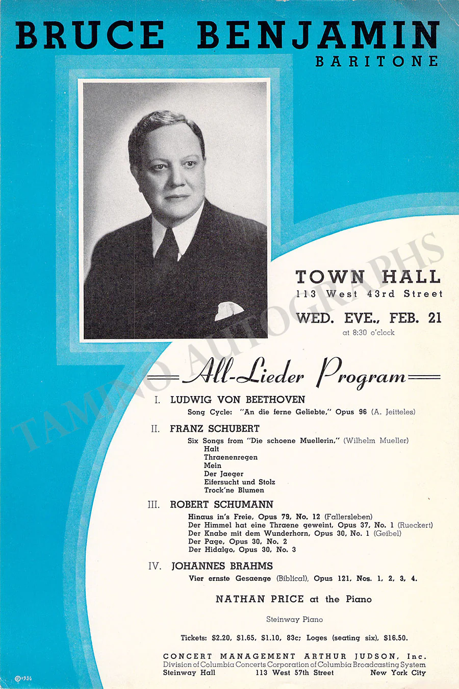 Male Singers - Collection of 90+ Playbills, Brochures & Programs - Image 19