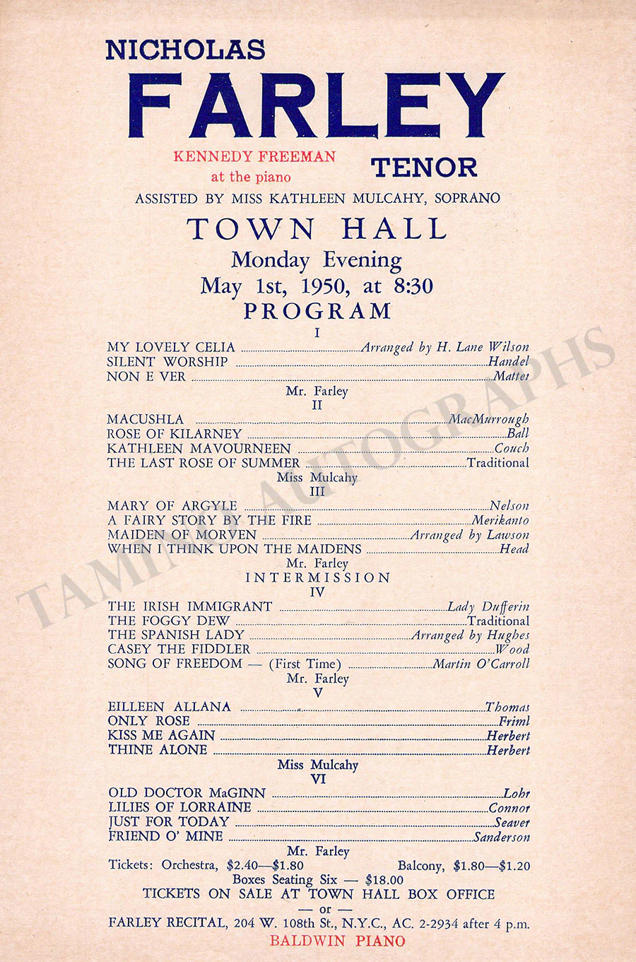 Male Singers - Collection of 90+ Playbills, Brochures & Programs - Image 31