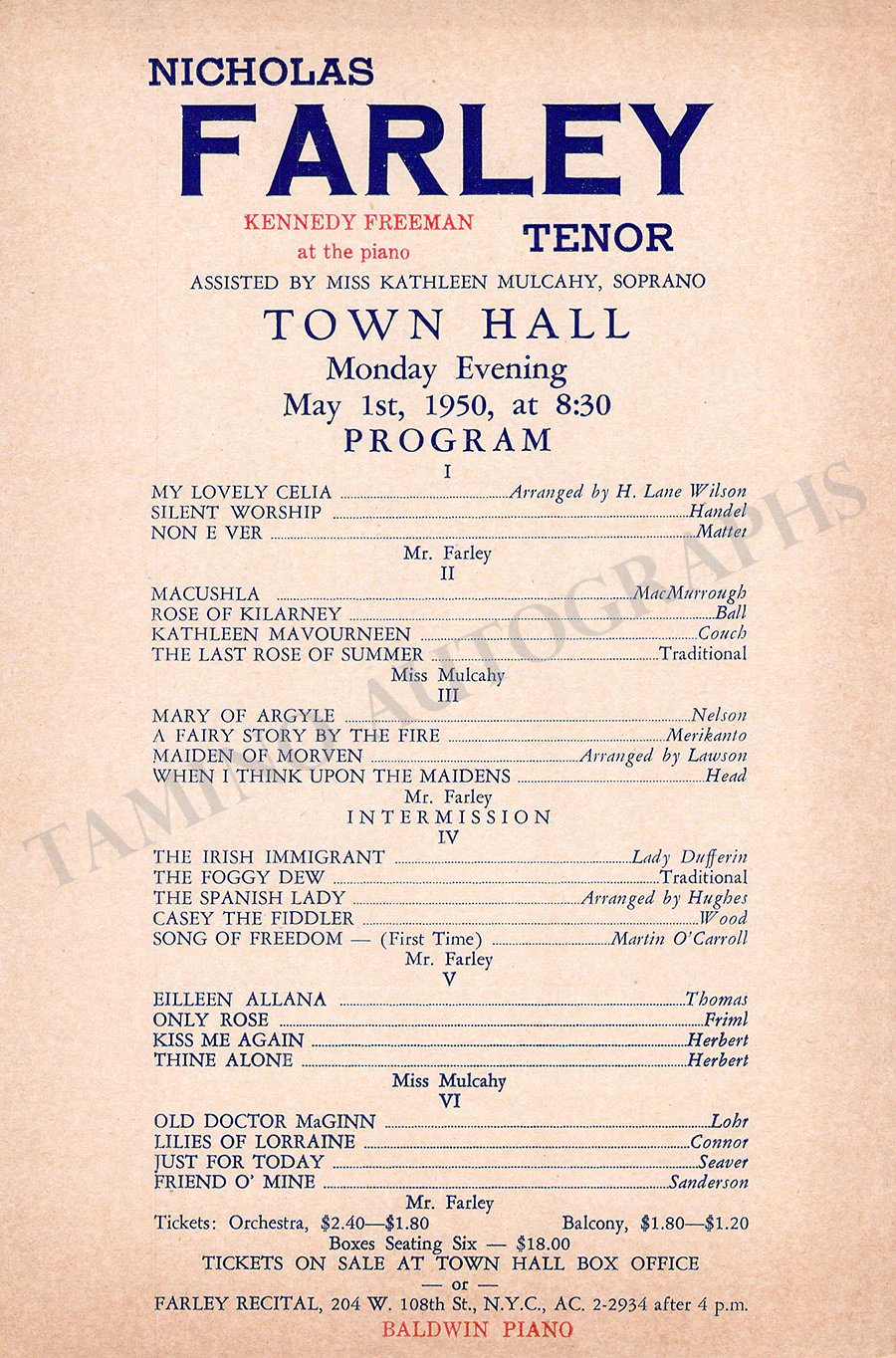 Male Singers - Collection of 90+ Playbills, Brochures & Programs - Image 53