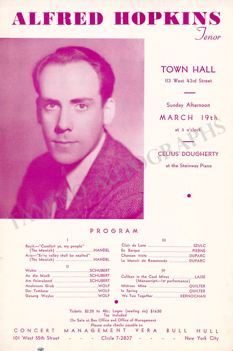 Male Singers - Collection of 90+ Playbills, Brochures & Programs - Image 70
