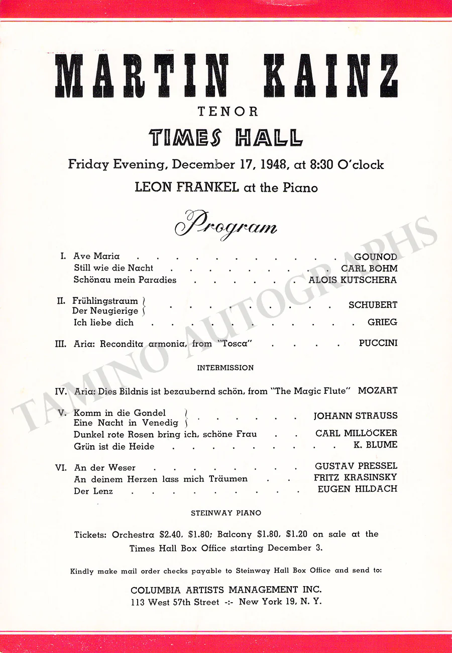 Male Singers - Collection of 90+ Playbills, Brochures & Programs - Image 72