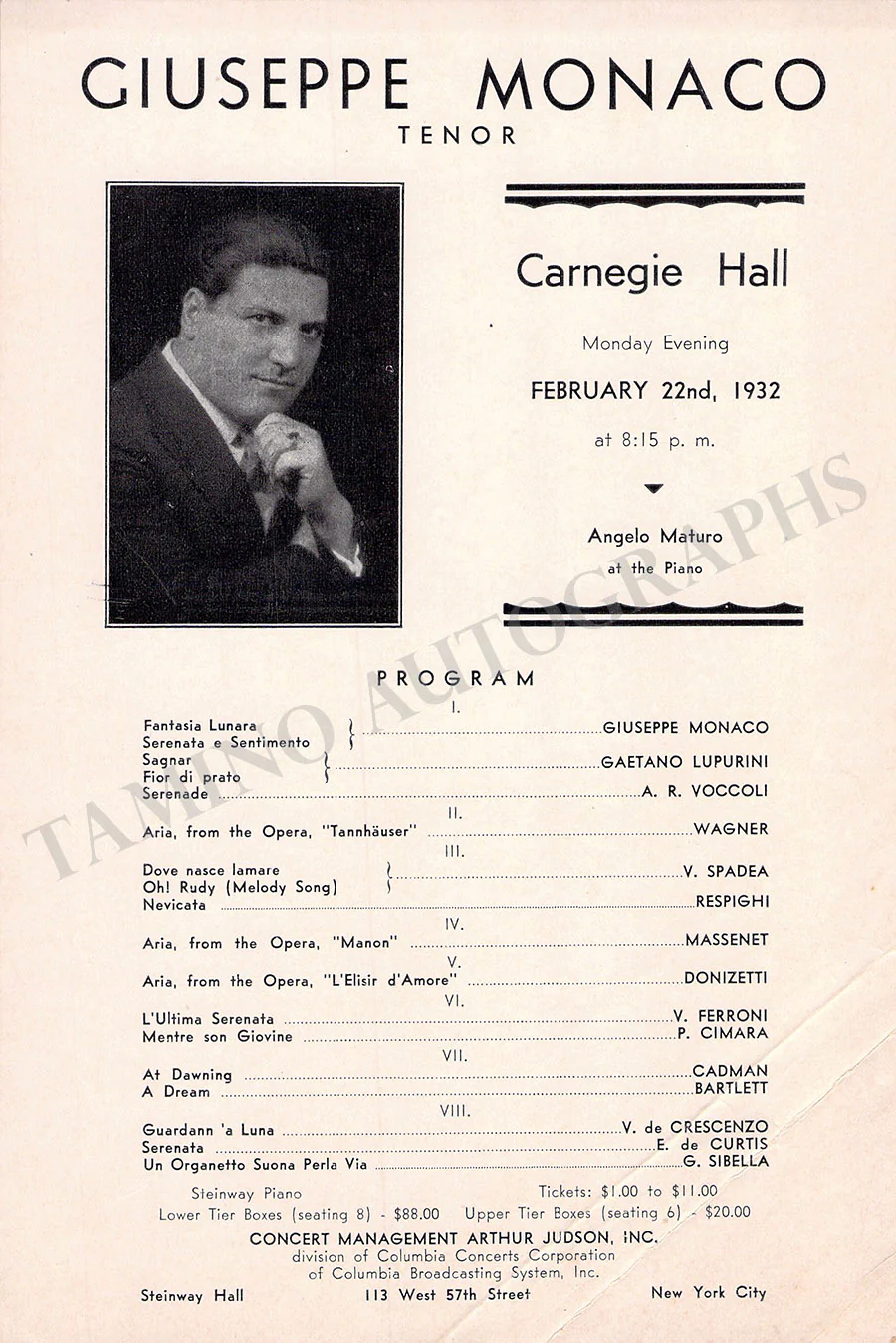 Male Singers - Collection of 90+ Playbills, Brochures & Programs - Image 81