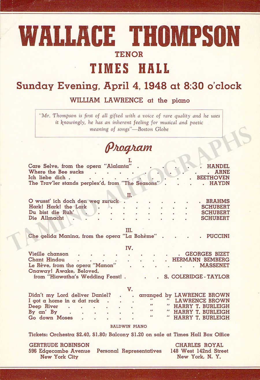 Male Singers - Collection of 90+ Playbills, Brochures & Programs - Image 99