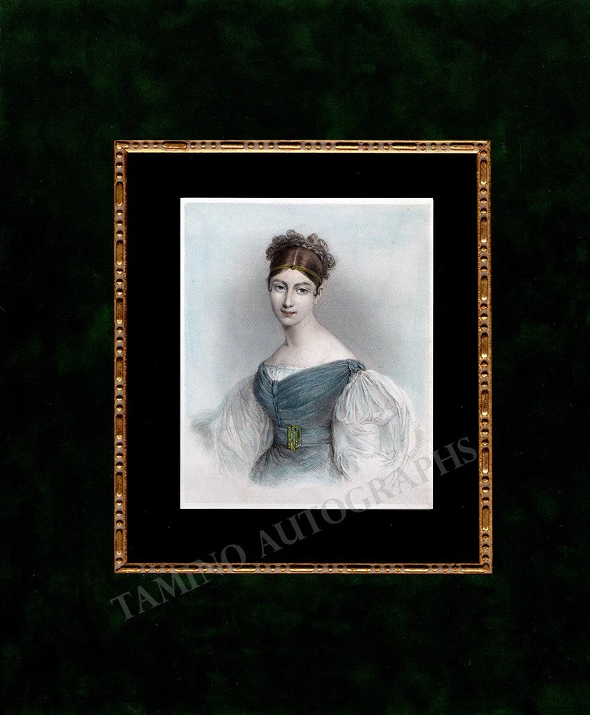 Malibran, Maria - Original Hand-Colored 19th Century Drawing