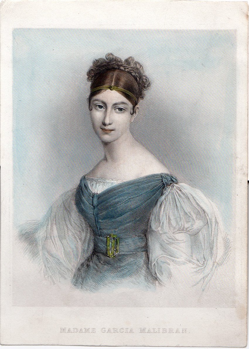 Malibran, Maria - Original Hand-Colored 19th Century Drawing - Image 2