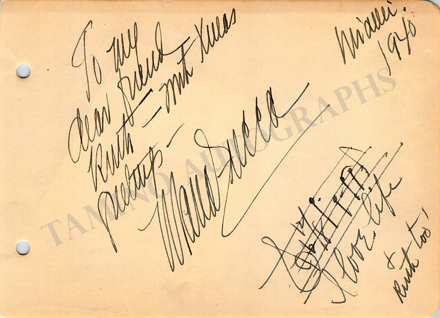 Mana-Zucca - Autograph Music Quote Signed 1940