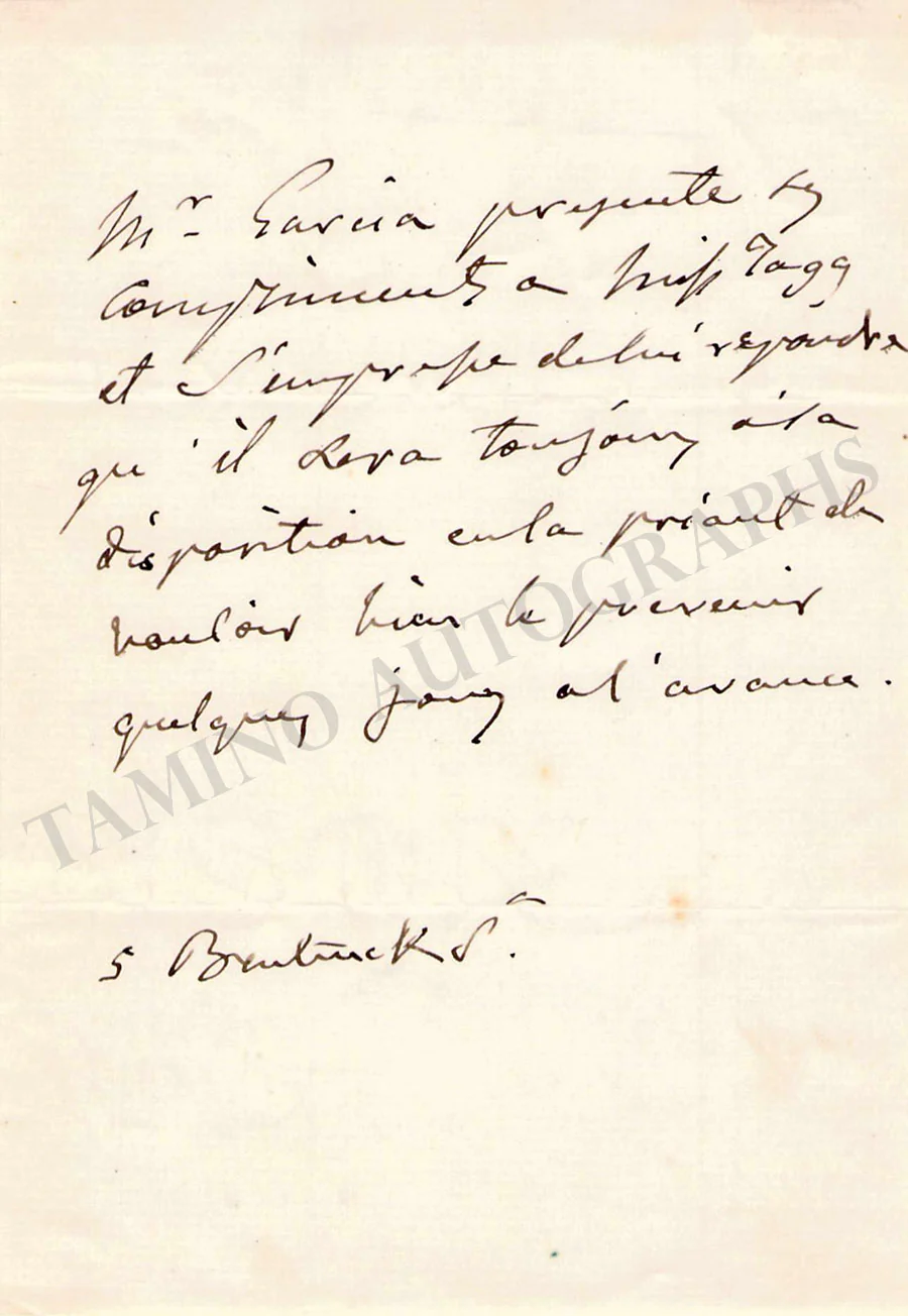 Garcia, Manuel (junior) - Autograph Note Signed