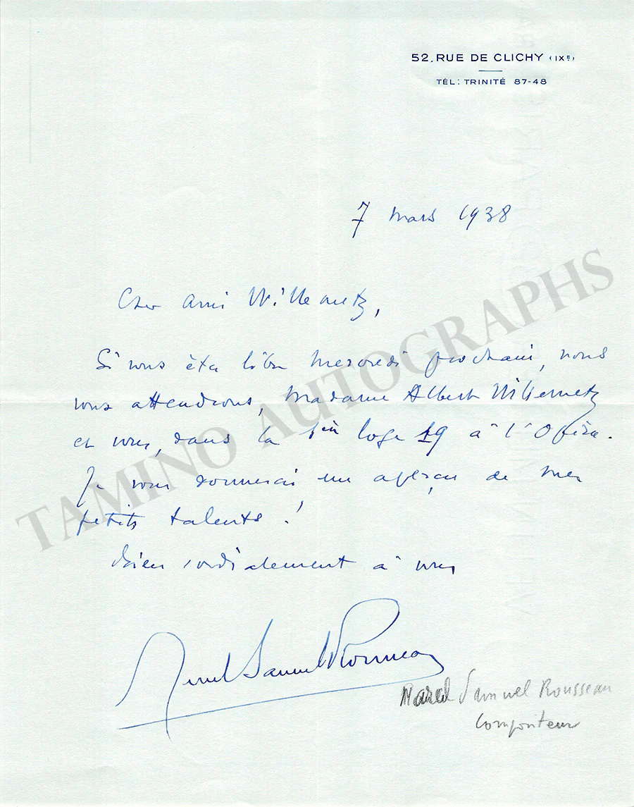 Samuel-Rosseau, Marcel - Set of 9 Autograph Letters Signed - Image 15