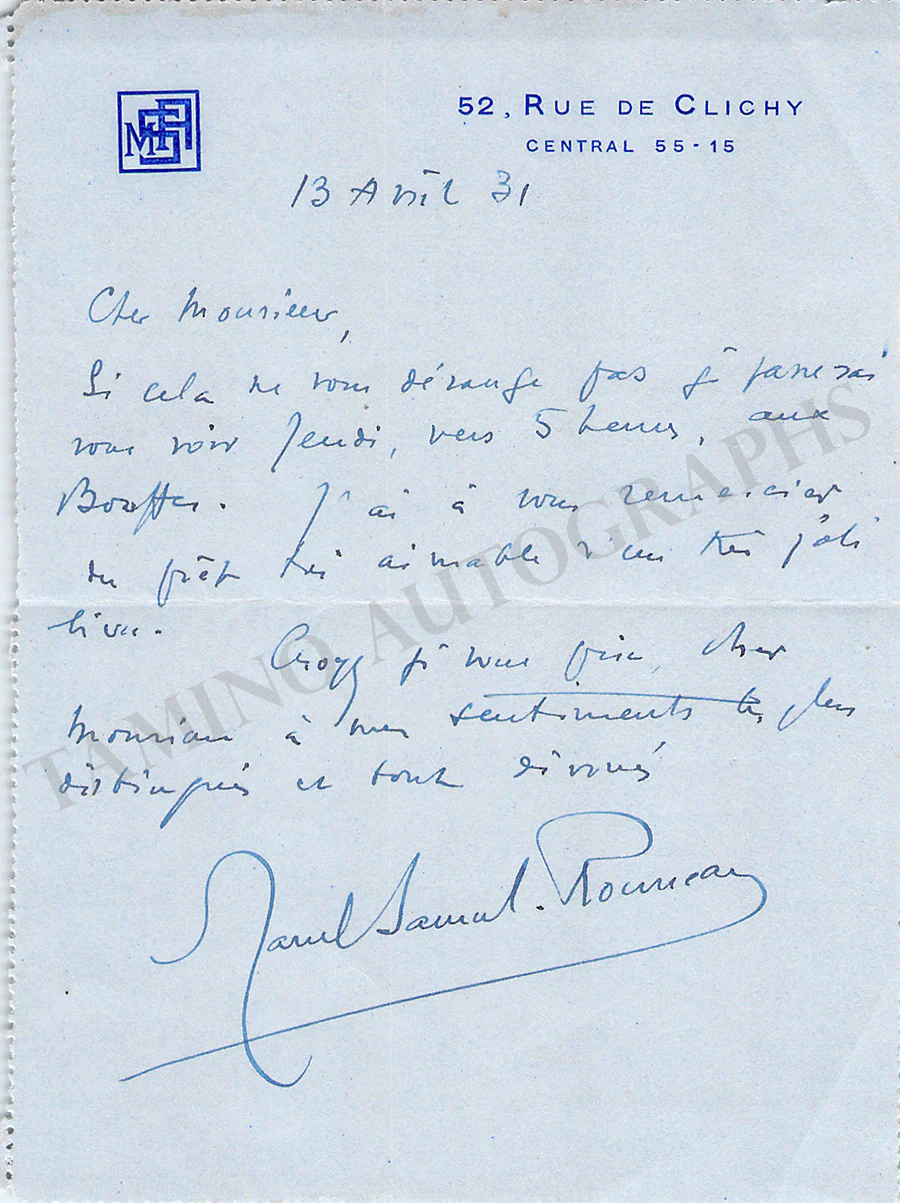 Samuel-Rosseau, Marcel - Set of 9 Autograph Letters Signed - Image 7