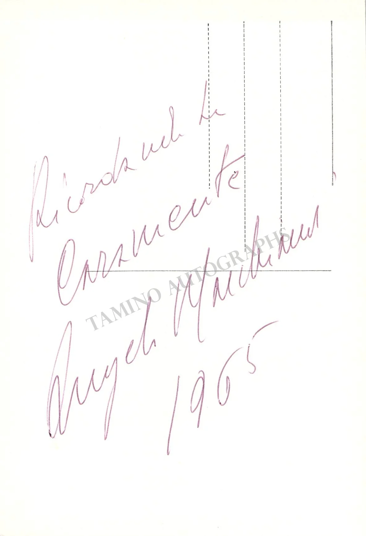 MARCHIANDI, Angelo (Various Autographs) - Image 2
