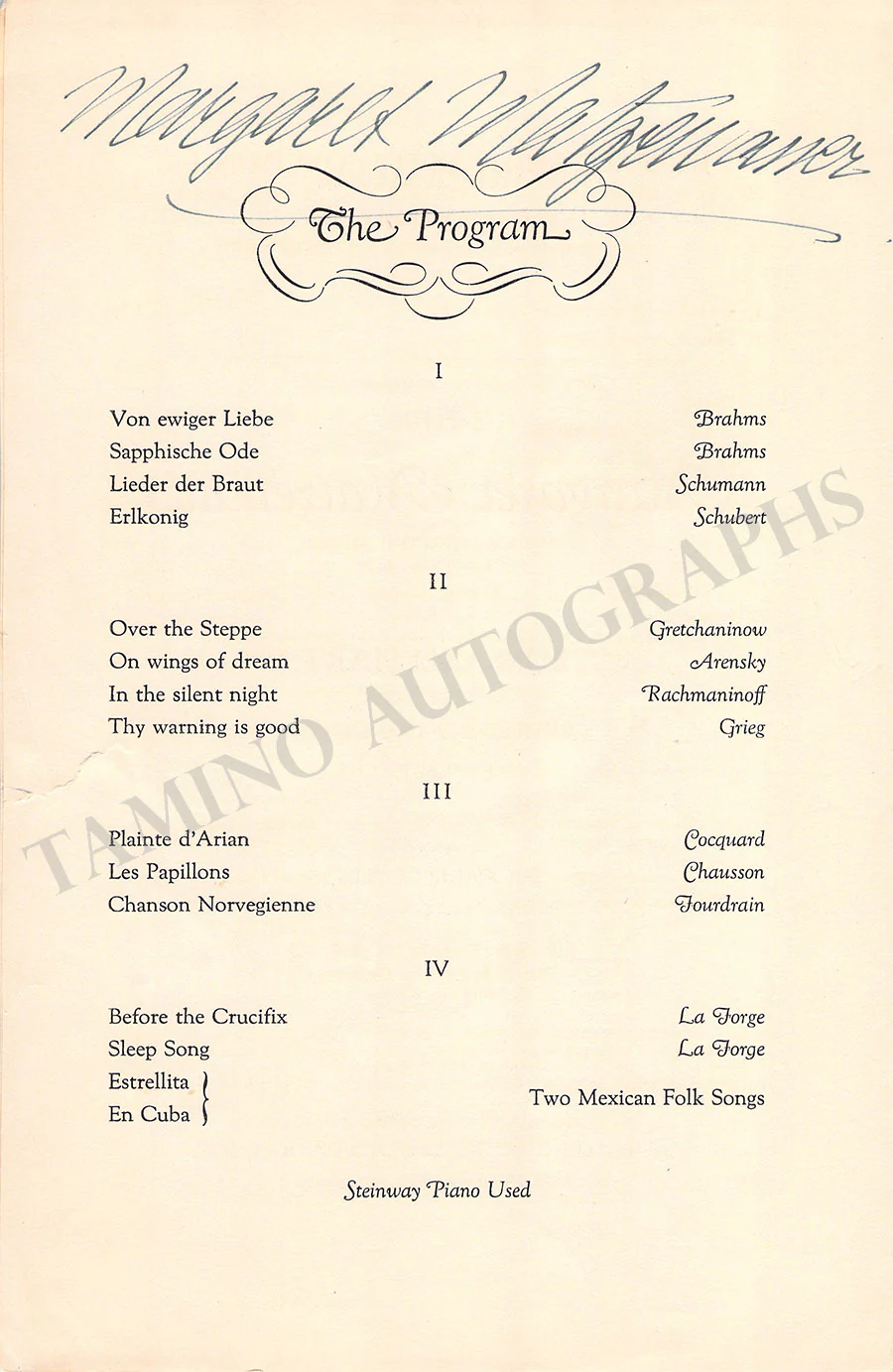 Matzenauer, Margarete - Signed Program Buffalo 1928 - Image 2