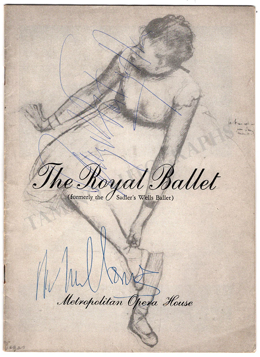 Fonteyn, Margot - Somes, Michael - Signed Program 1957