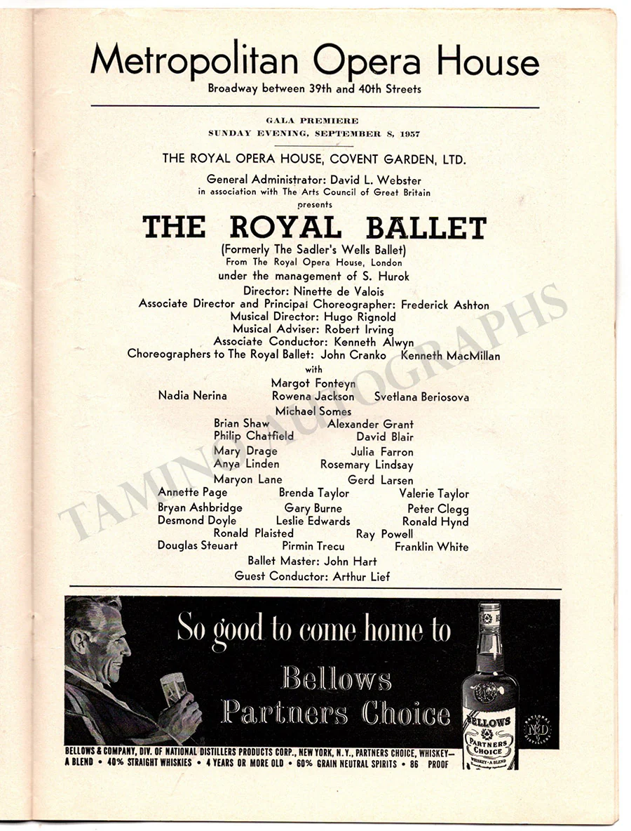 Fonteyn, Margot - Somes, Michael - Signed Program 1957 - Image 2