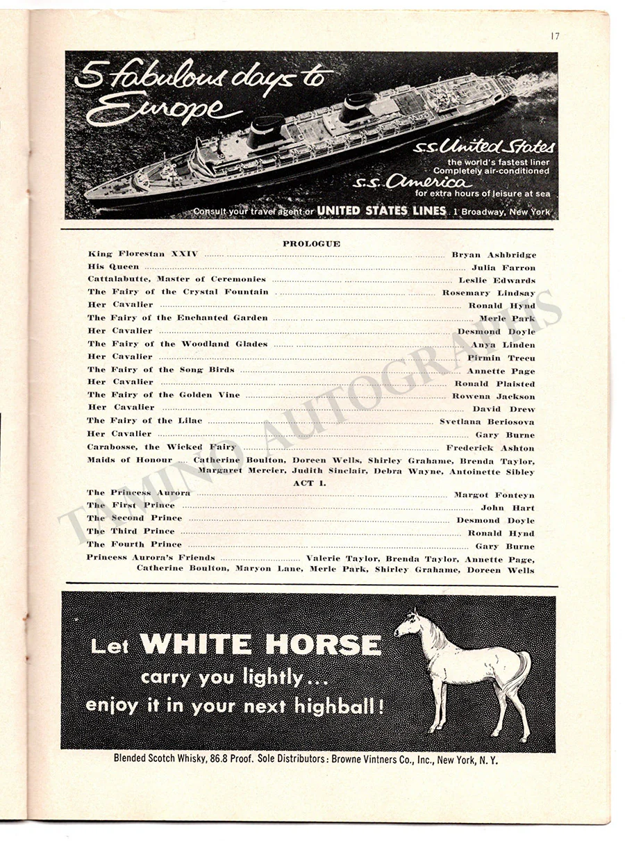 Fonteyn, Margot - Somes, Michael - Signed Program 1957 - Image 3