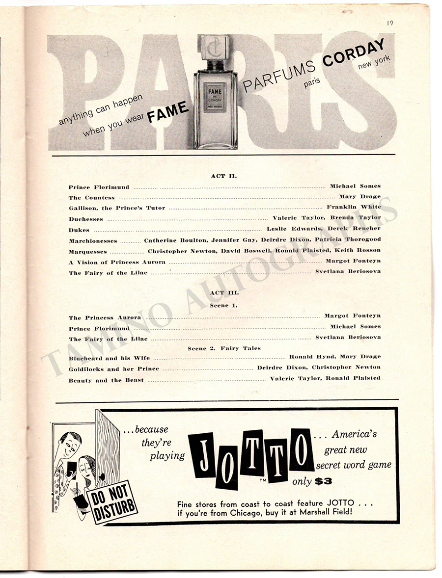 Fonteyn, Margot - Somes, Michael - Signed Program 1957 - Image 4