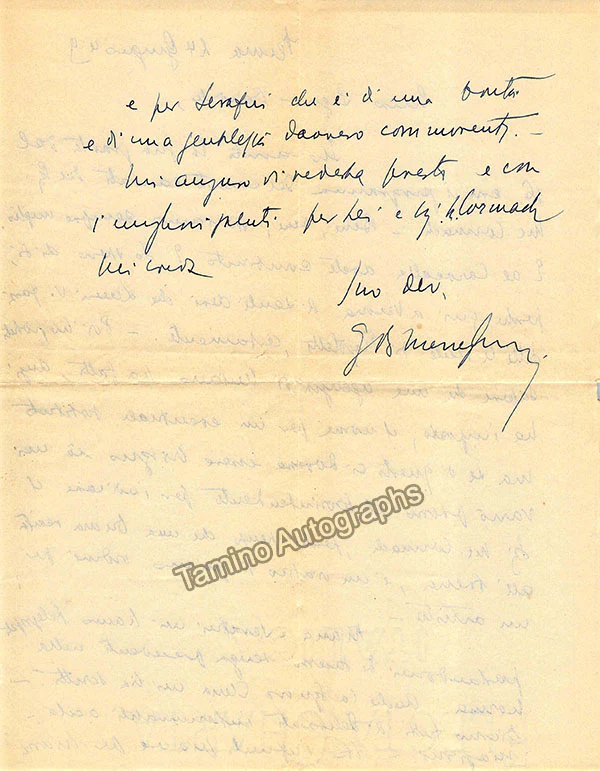 Callas, Maria - Autograph Letter Signed by Meneghini 1949 - Image 2