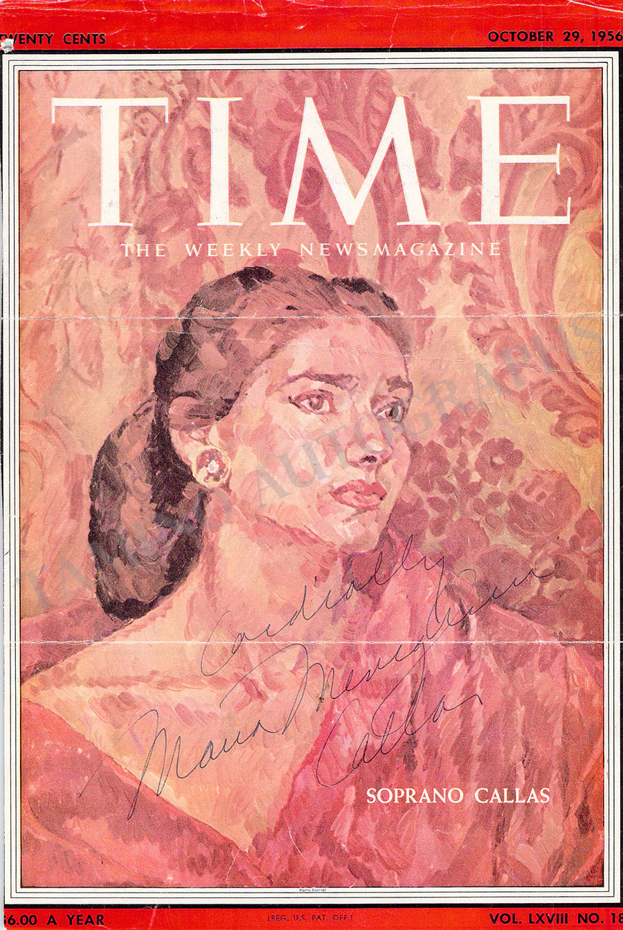 Callas, Maria - Signed Time Magazine Cover