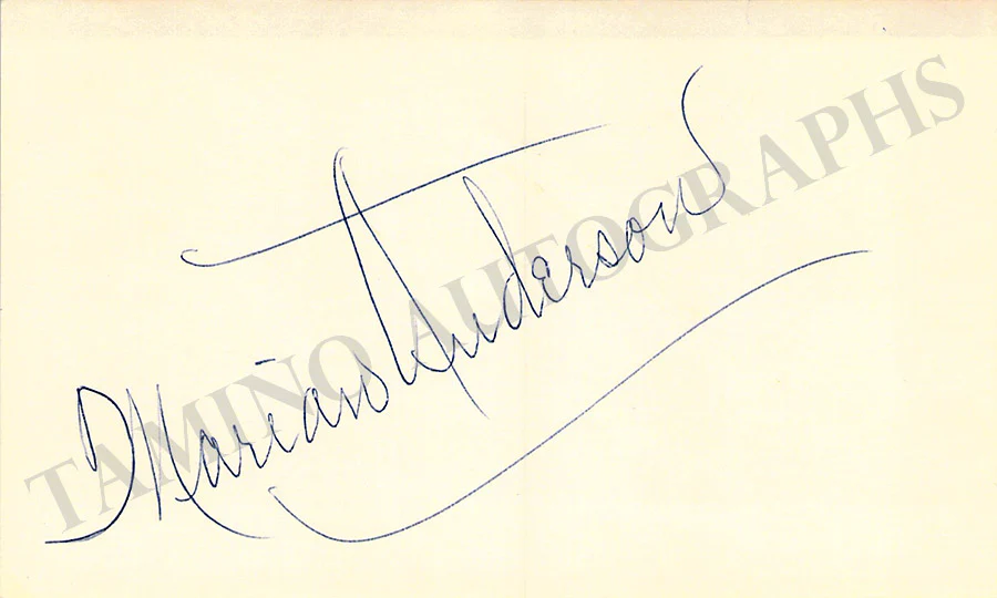 Anderson, Marian - Signed Card