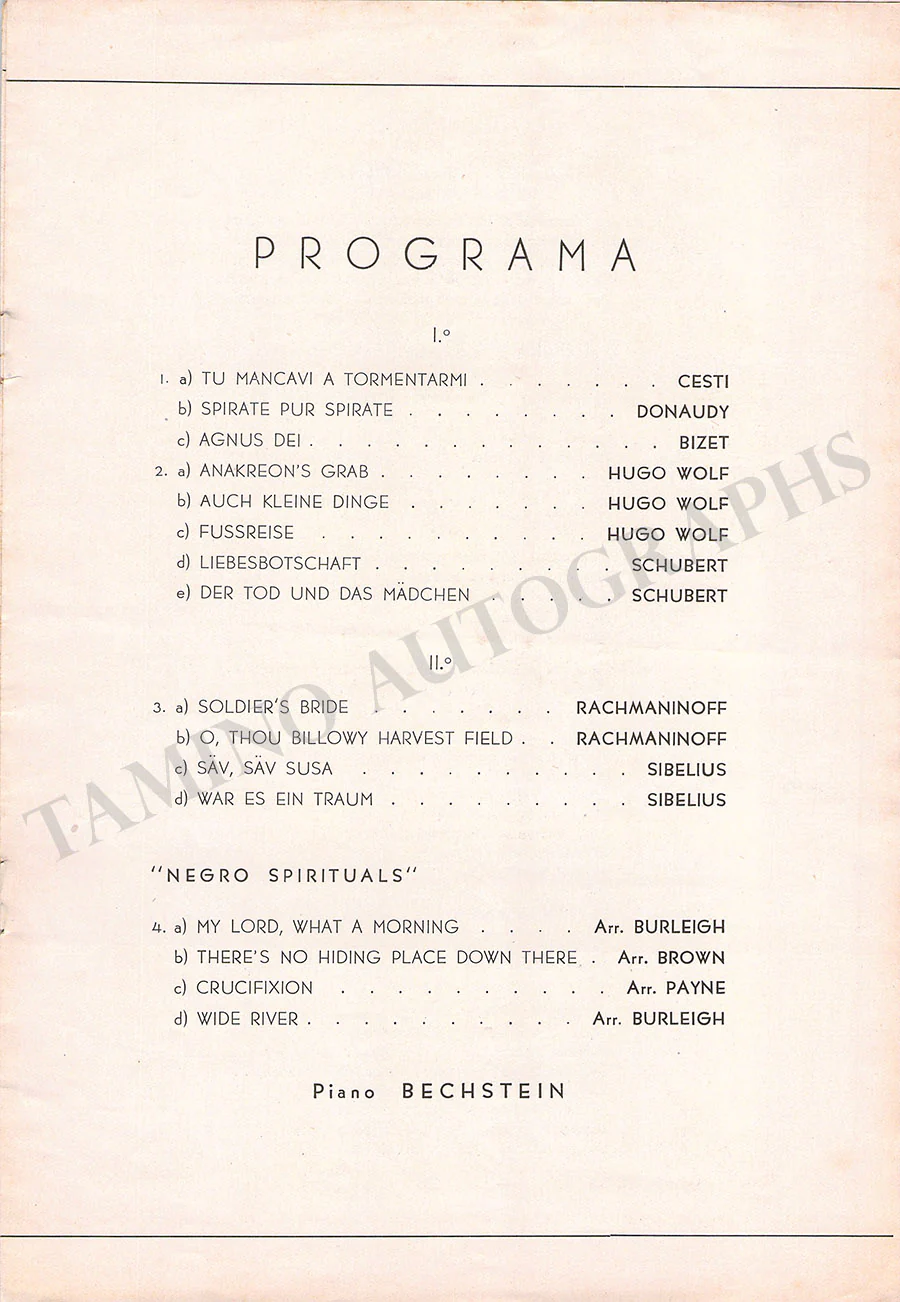 Anderson, Marian - Set of 13 Concert Programs Buenos Aires 1937-38 - Image 15