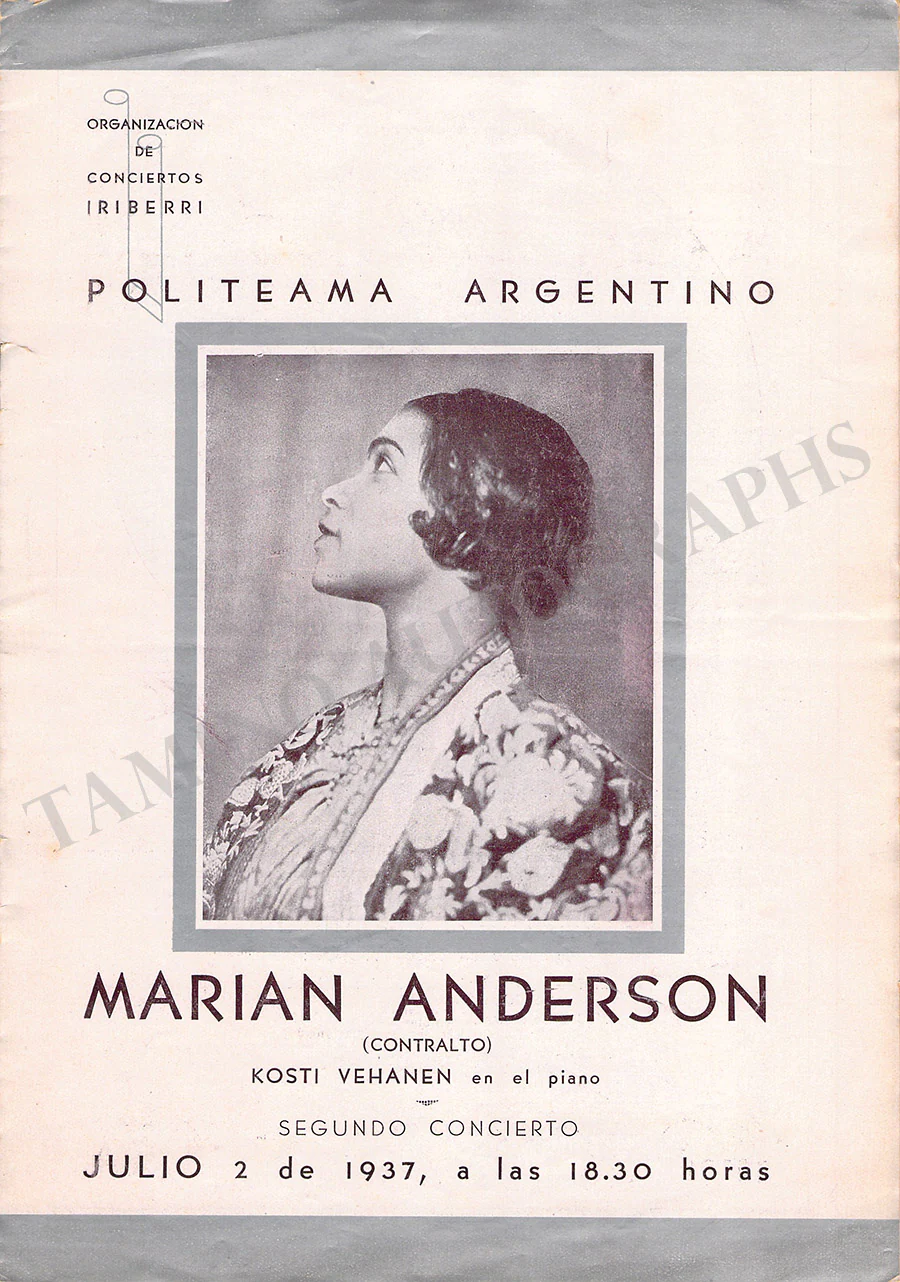 Anderson, Marian - Set of 13 Concert Programs Buenos Aires 1937-38 - Image 7