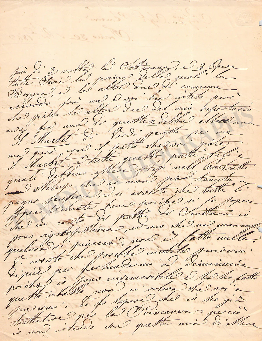 Barbieri-Nini, Marianna - Autograph Letter Signed 1849 - Image 2