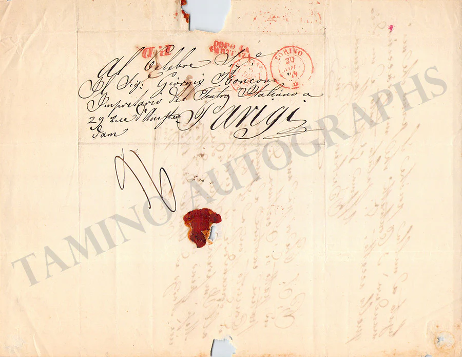 Barbieri-Nini, Marianna - Autograph Letter Signed 1849 - Image 4