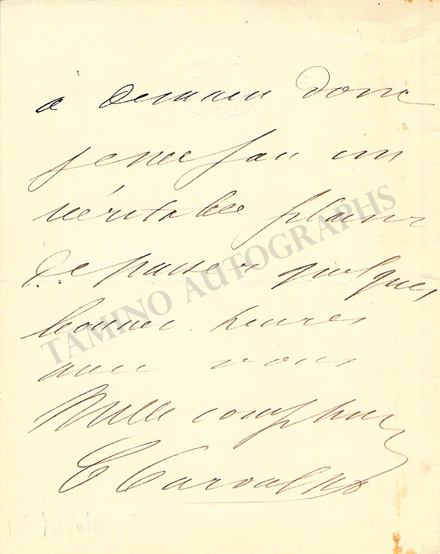Miolan-Carvalho, Marie Caroline - Autograph Manuscripts (Various Options) - Image 2