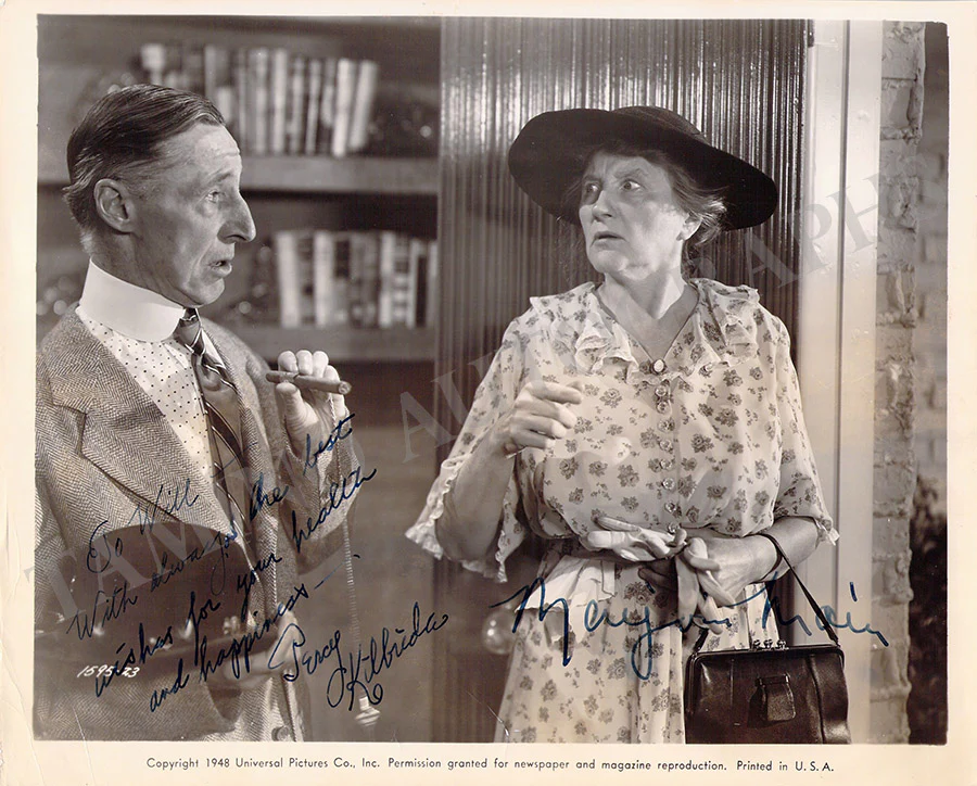 Main, Marjorie - Kilbride, Percy - Signed Photograph in "Feudin', Fussin' and A-Fightin'"