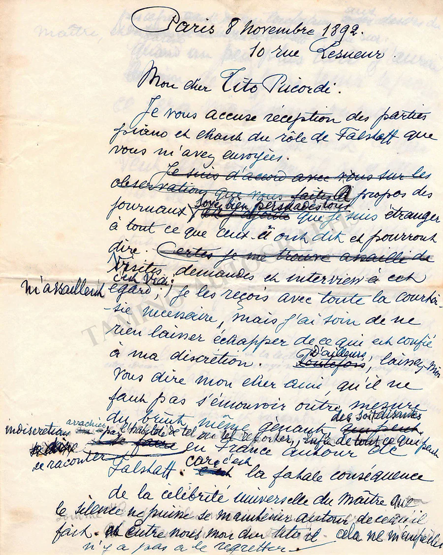 Maurel, Victor - Autograph Manuscripts (Various Options) - Image 18
