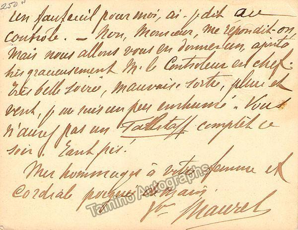 Maurel, Victor - Autograph Manuscripts (Various Options) - Image 2