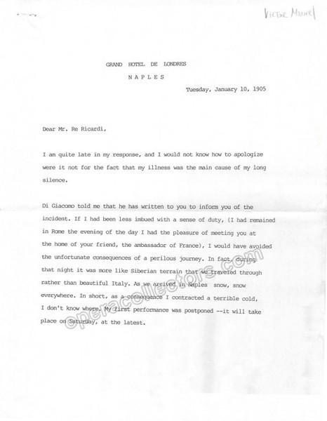 Maurel, Victor - Autograph Manuscripts (Various Options) - Image 7