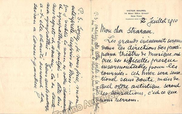 Maurel, Victor - Autograph Manuscripts (Various Options) - Image 9