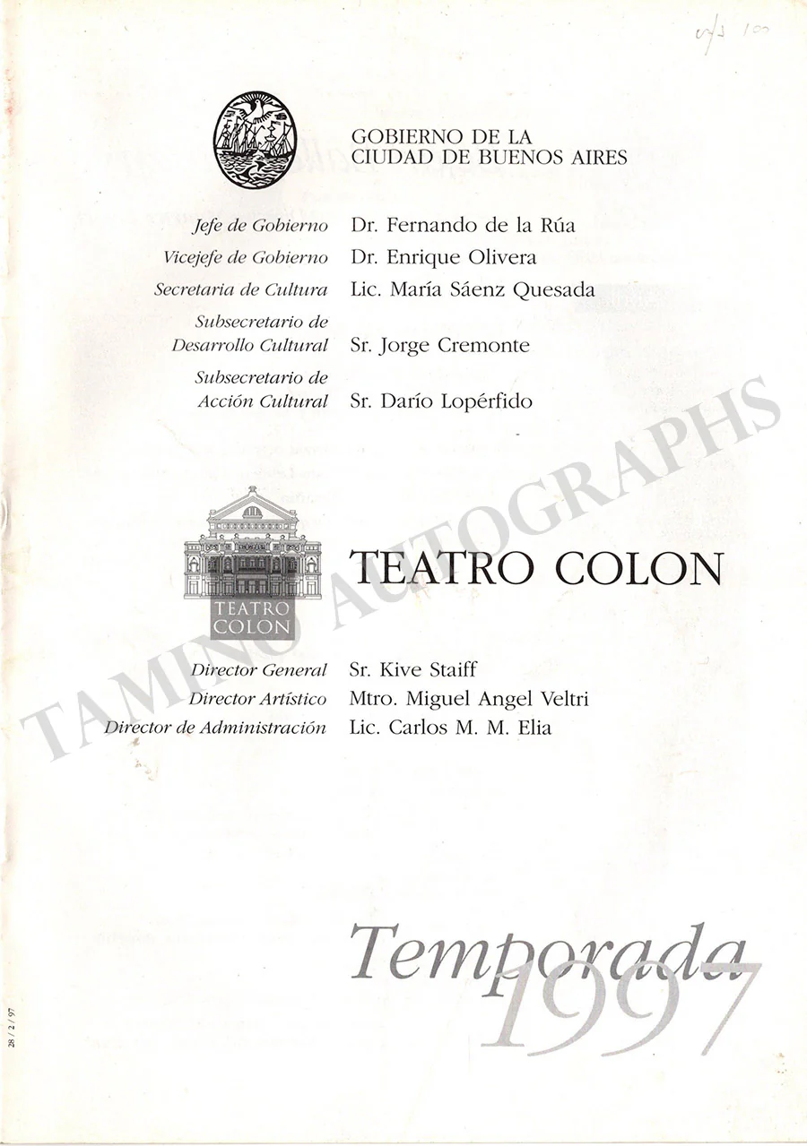 Bejart, Maurice - Signed Program Laussane 1997 - Image 2