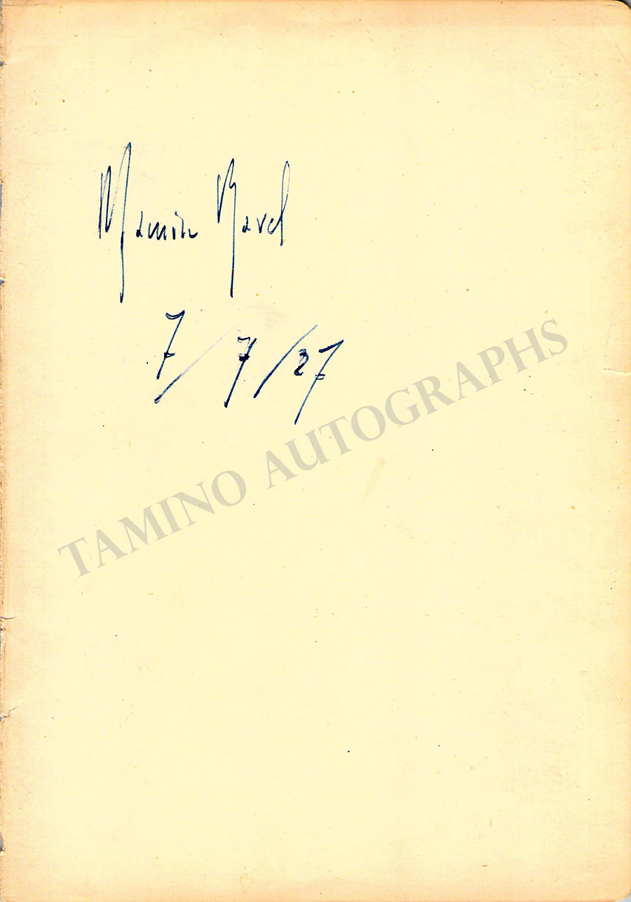 Ravel, Maurice - Signed Album Page 1927