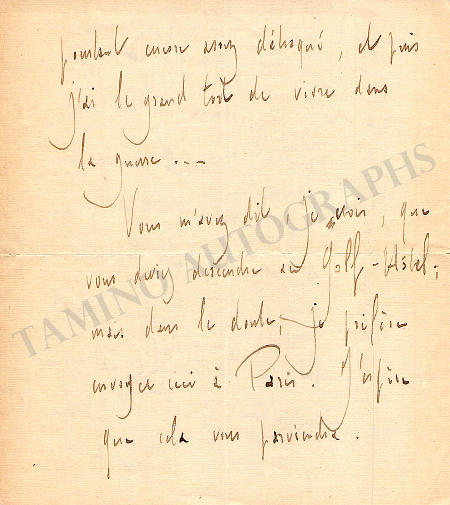 Ravel, Maurice - Autograph Letter Signed 1918 - Image 3