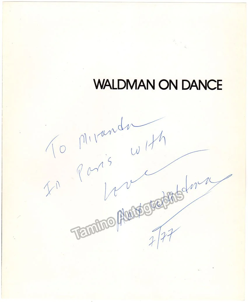 Waldman, Max - Signed Book "Waldman on Dance" + Signed Proof - Image 5