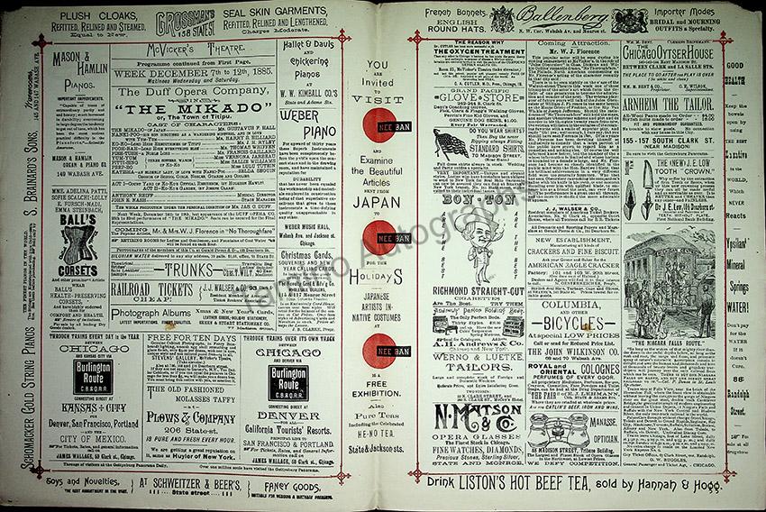 McVicker´s Theatre - Opera Programs Chicago 1885-1886 - Image 2