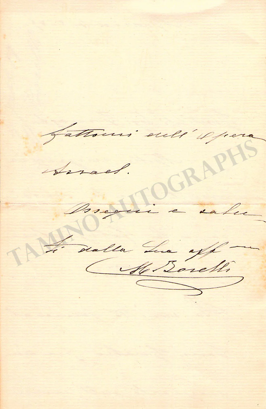 Borelli-Angelini, Medea - Autograph Letter Signed 1889 - Image 2
