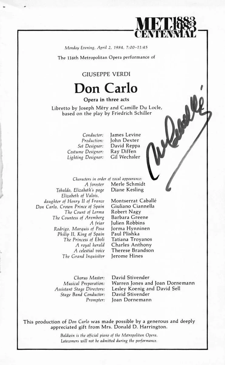 Metropolitan Opera - Signed Cast Pages 1980-1989 (Various Autographs) - Image 22