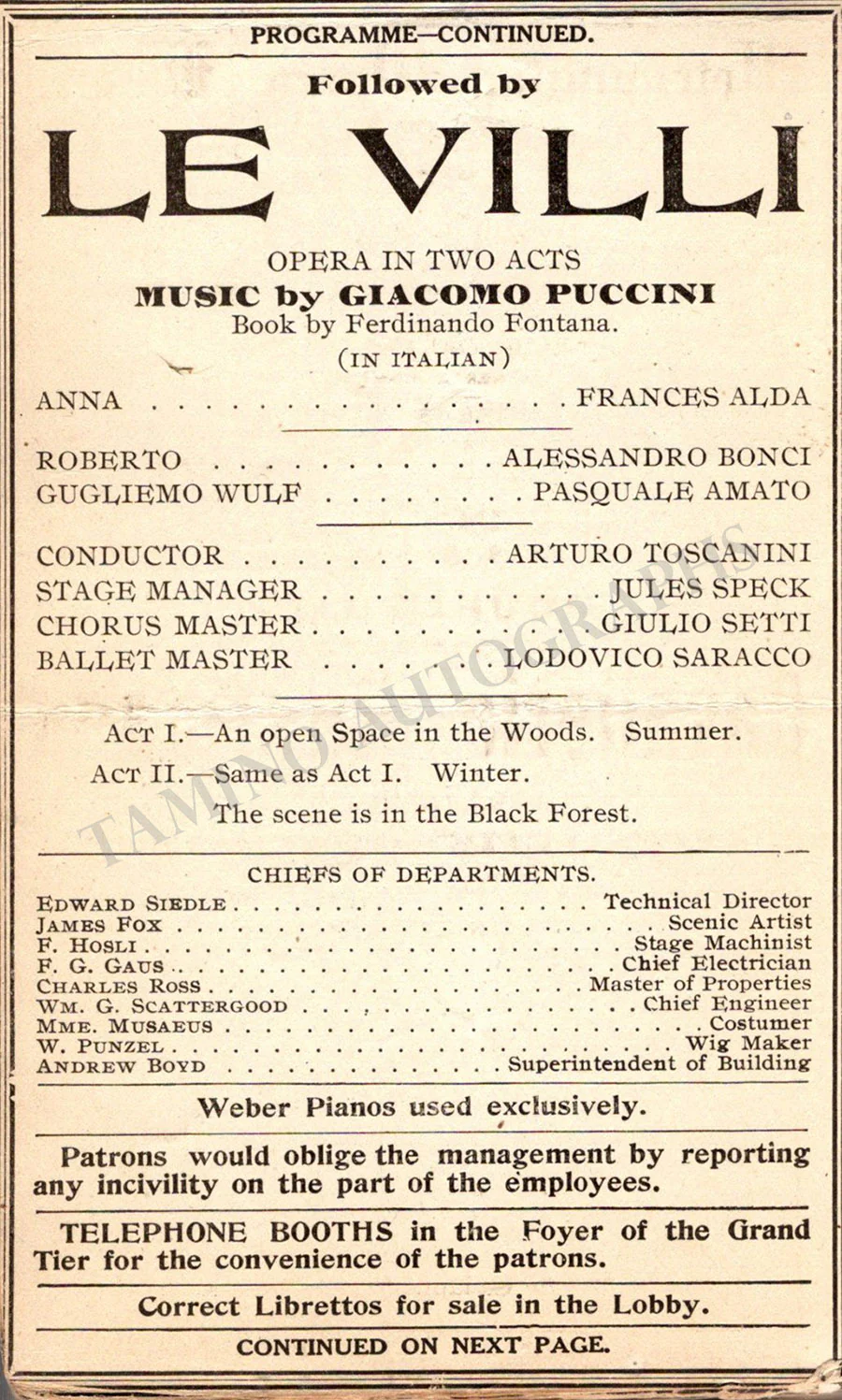 Metropolitan Opera - Program Clip Collection Book 1908-1909 - Image 4