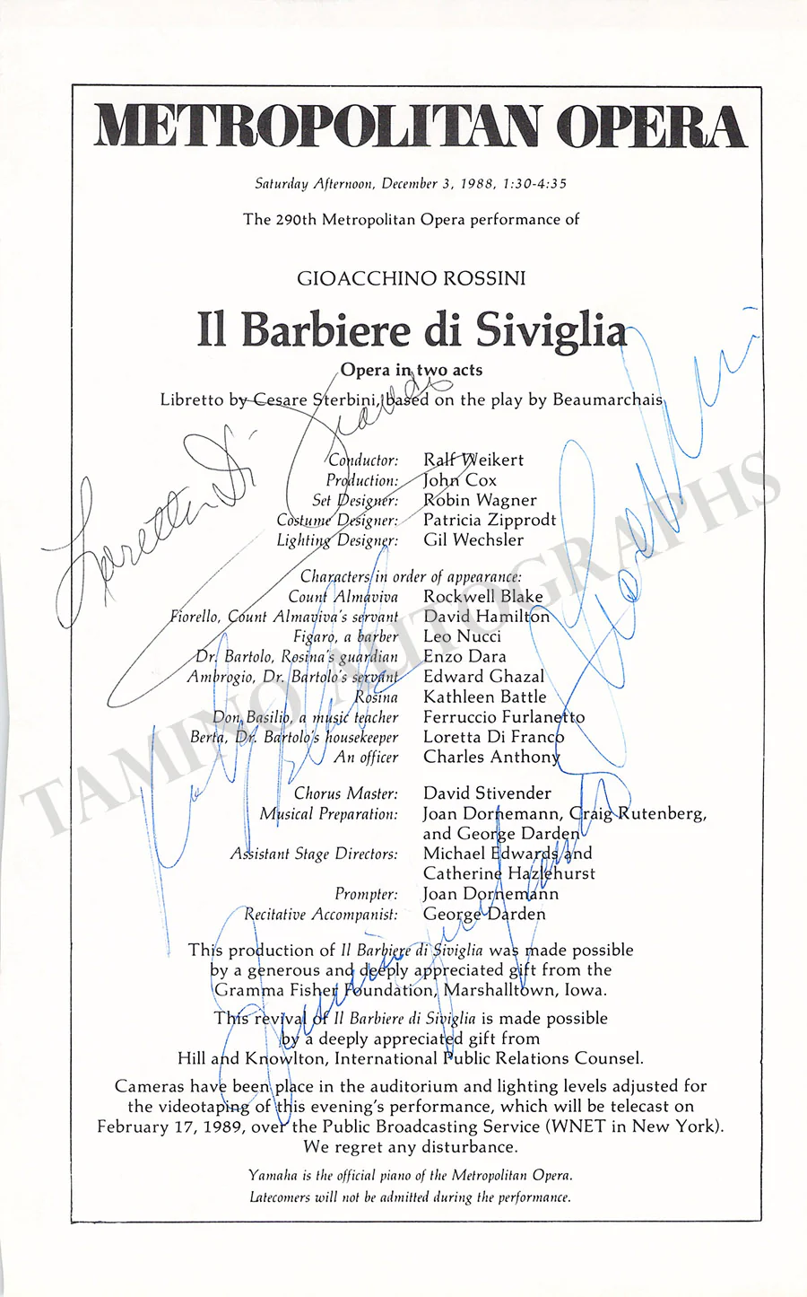 Metropolitan Opera - Collection of 55+ Signed Cast Pages - Image 11