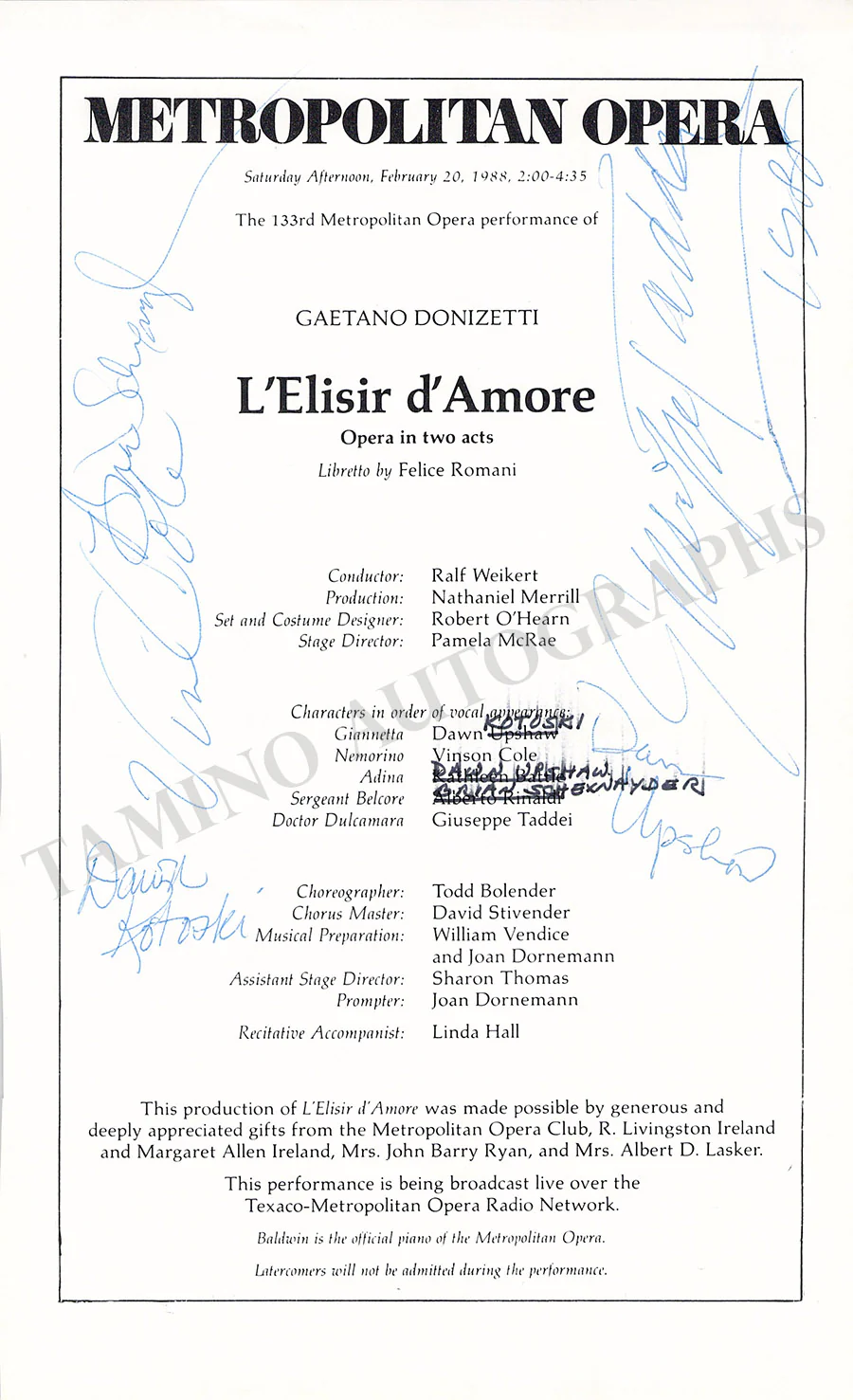 Metropolitan Opera - Collection of 55+ Signed Cast Pages - Image 12