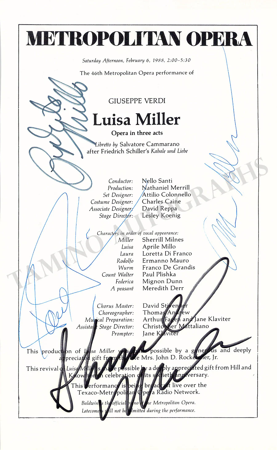 Metropolitan Opera - Collection of 55+ Signed Cast Pages - Image 13