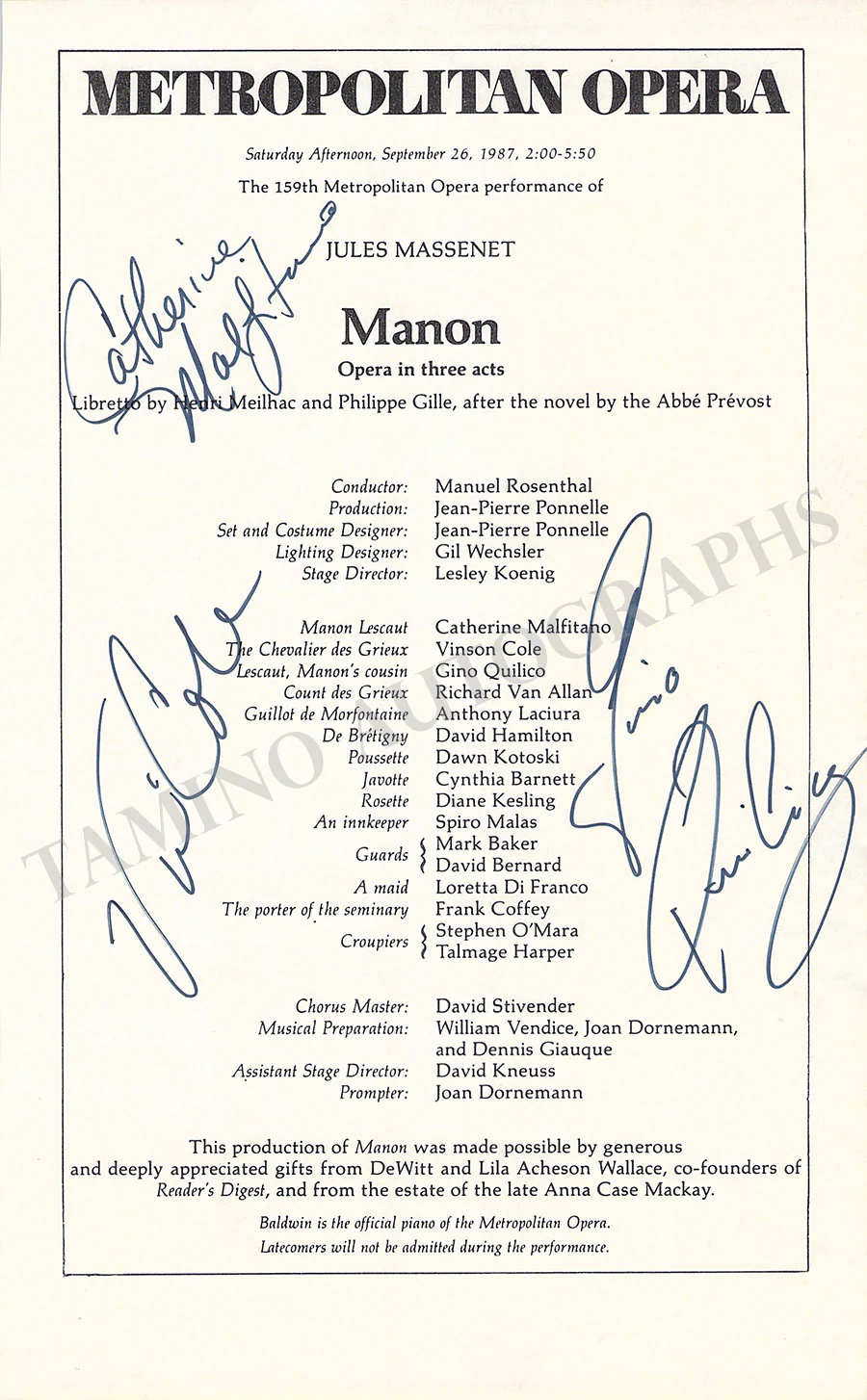 Metropolitan Opera - Collection of 55+ Signed Cast Pages - Image 17