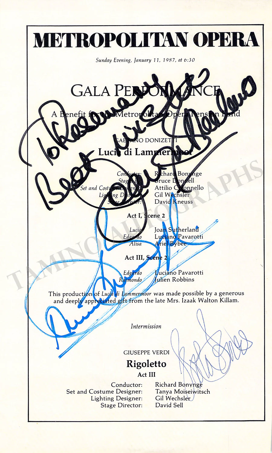 Metropolitan Opera - Collection of 55+ Signed Cast Pages - Image 19