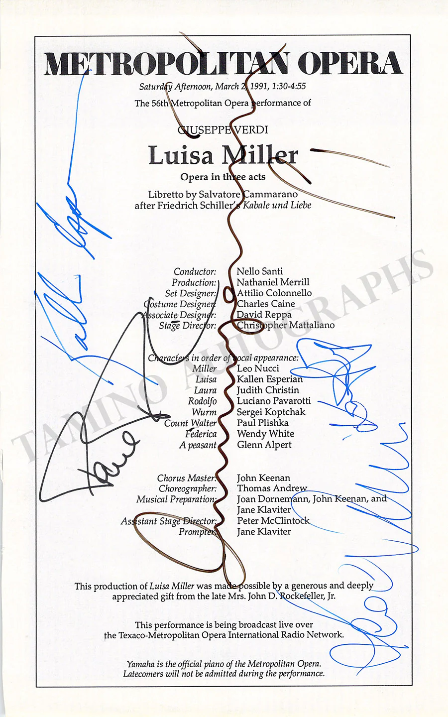Metropolitan Opera - Collection of 55+ Signed Cast Pages - Image 2