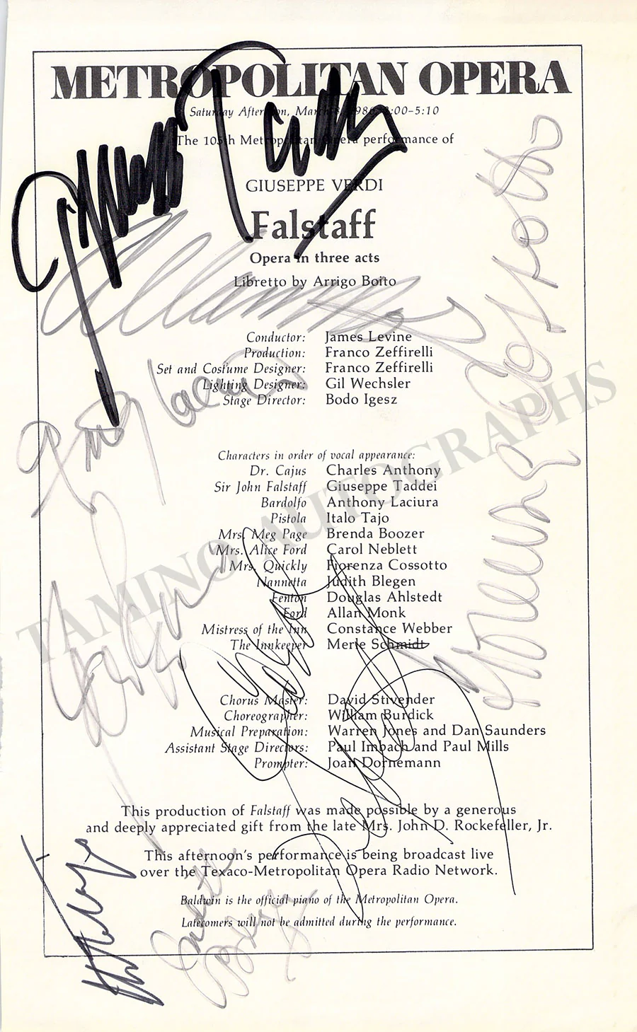 Metropolitan Opera - Collection of 55+ Signed Cast Pages - Image 26