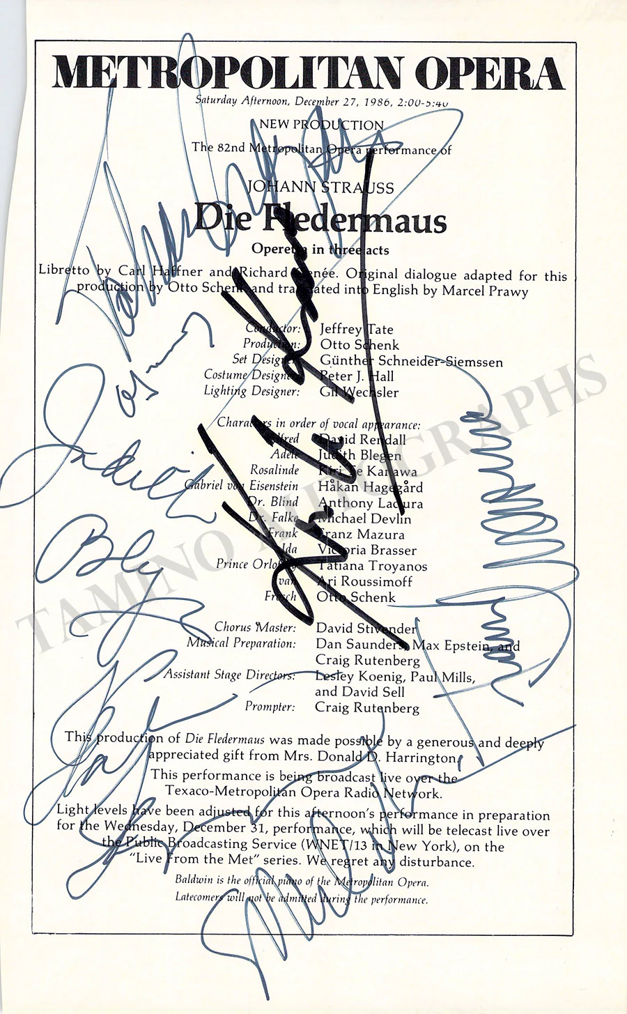 Metropolitan Opera - Collection of 55+ Signed Cast Pages - Image 29